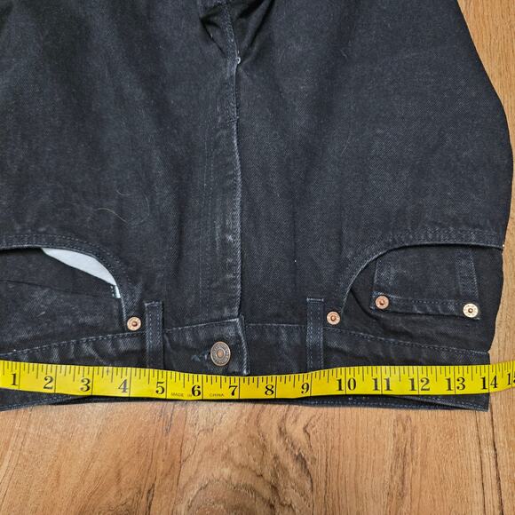 Vintage Levi's 501 Womens Jeans 9 Short Black Dark Wash Relax Fit Tapered Leg - Picture 10 of 13